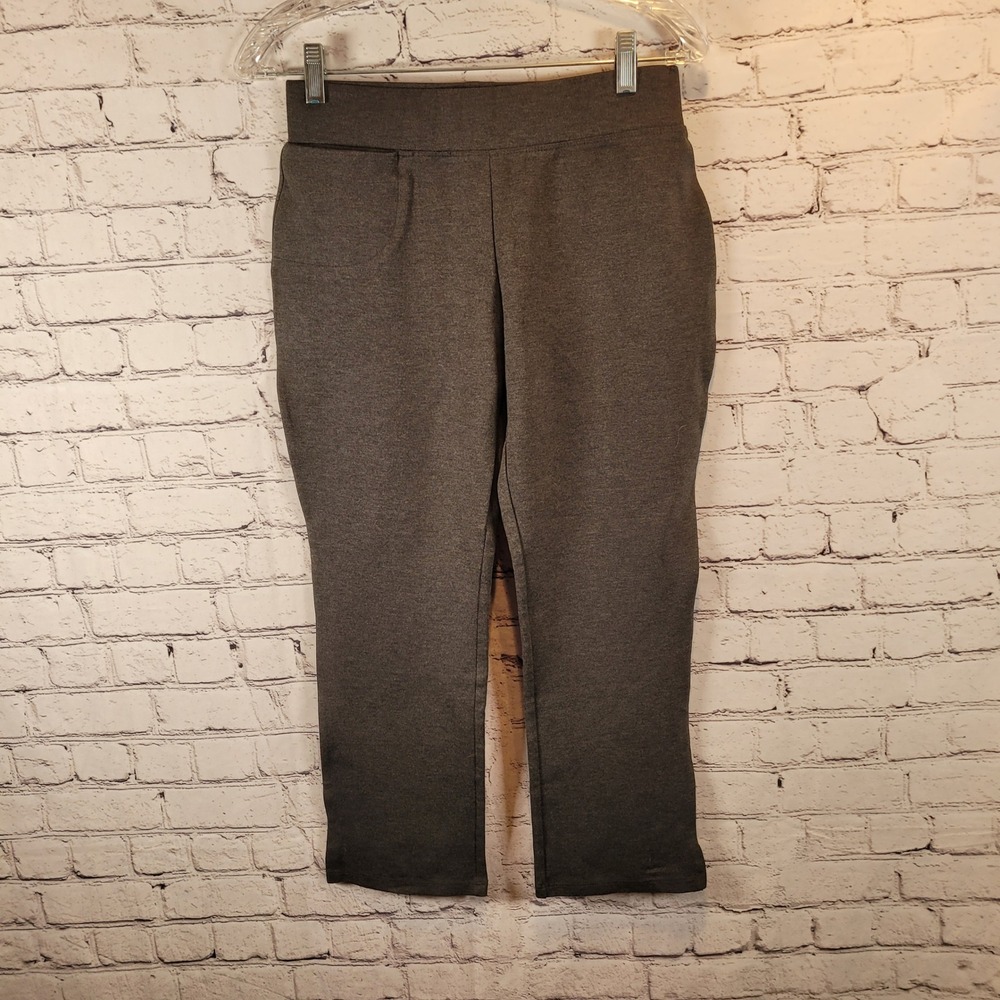 Quince Gray‎ Rayon Blend Stretch Pull On Cropped Pants Women's Size M